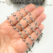 Hematite Cluster Dangle 925 Sterling Silver Wire Chain